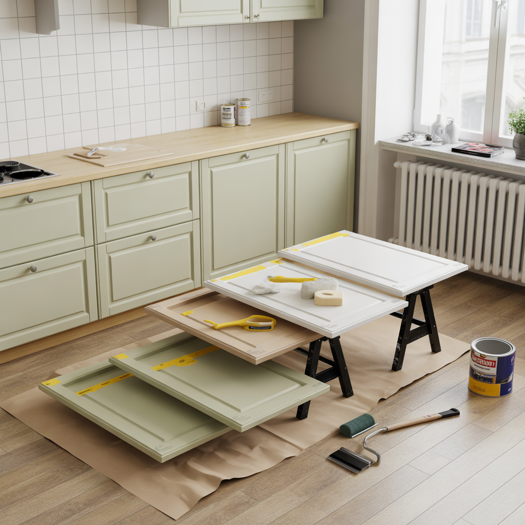 byta farg pa koksluckor steg for steg fran rengoring till ma